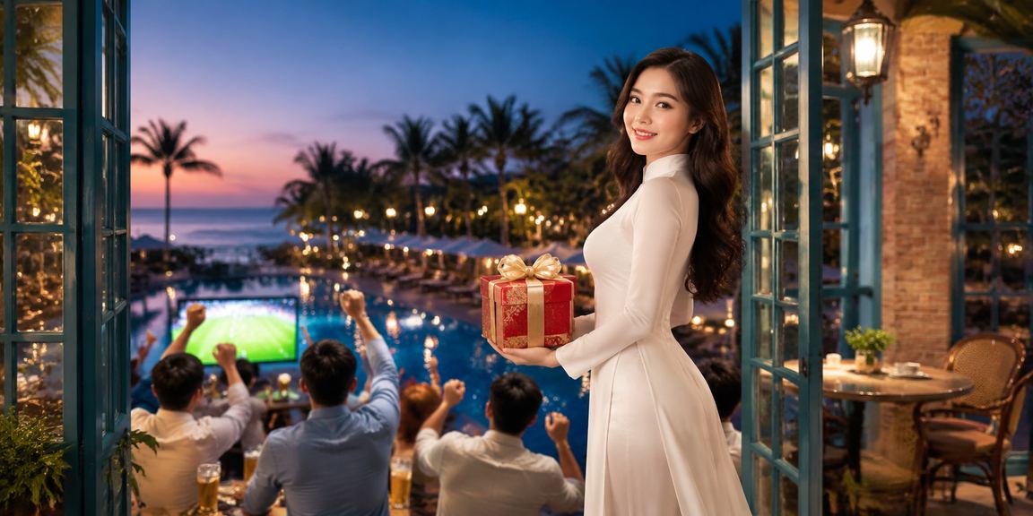 Thiếu nữ áo dài tại Mũi Né cầm điện thoại xem kết quả cược thể thao betvip