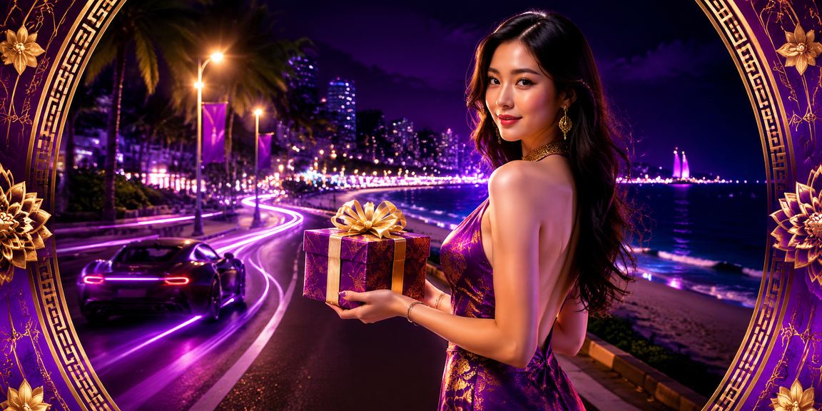 Cảnh đêm ở Phan Thiết với ánh đèn neon, người dùng dùng điện thoại nạp tiền qua ví điện tử